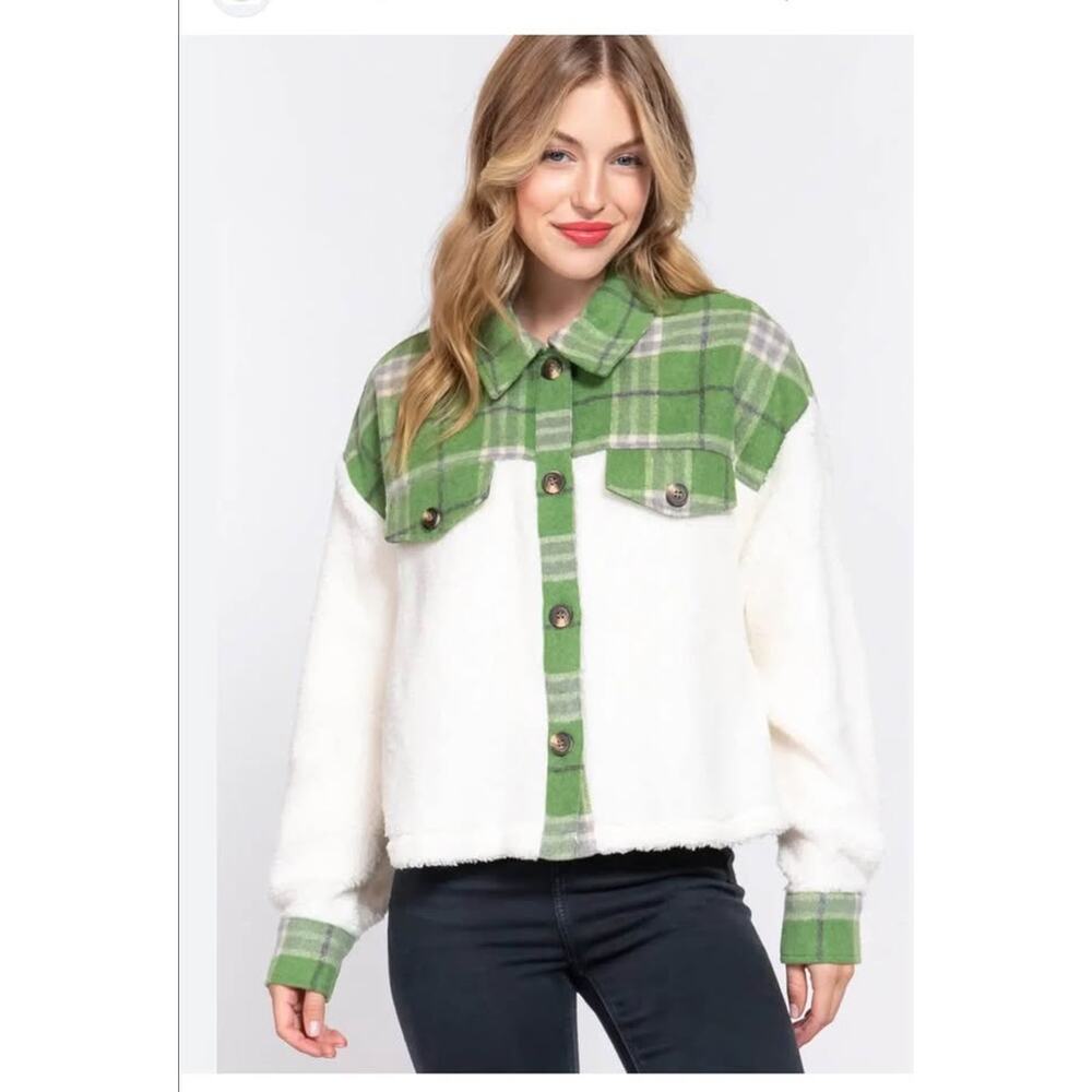 Sz S - Active USA Boutique Sherpa‎ Shacket